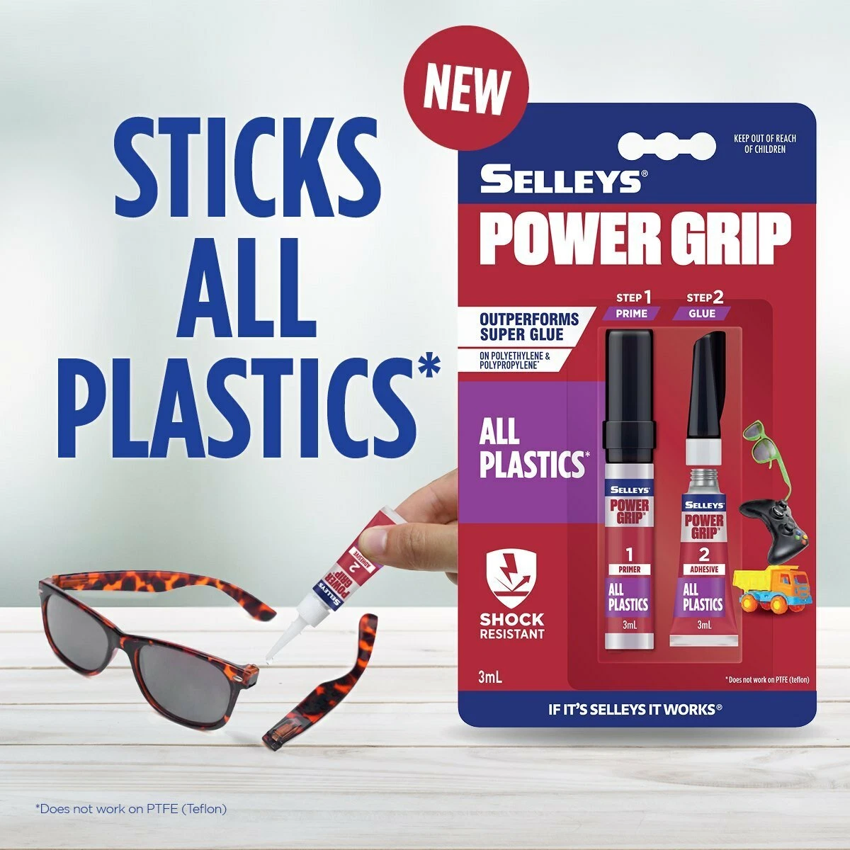 Selleys Power Grip All Plastics Super Glue Shock Resistant 3ml