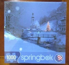 New Sealed Springbok Jigsaw Puzzle Christmas Village 1000 Pieces 34-10246 USA