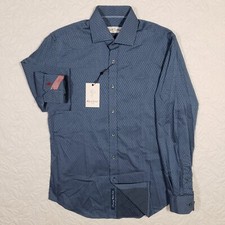 NWT Robert Graham Brad Dress Shirt Button Down 38 15 'Navy' Blue Long Sleeve