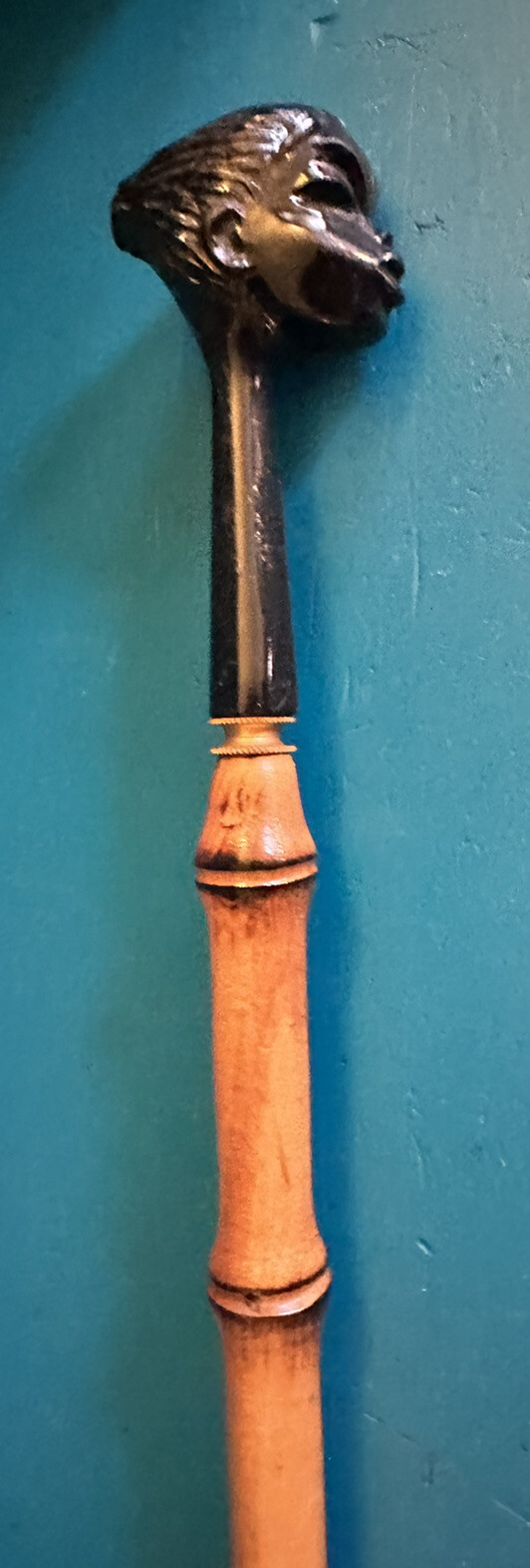 Vintage Italian? Bamboo Shoe Horn w/ African Figural … Gem