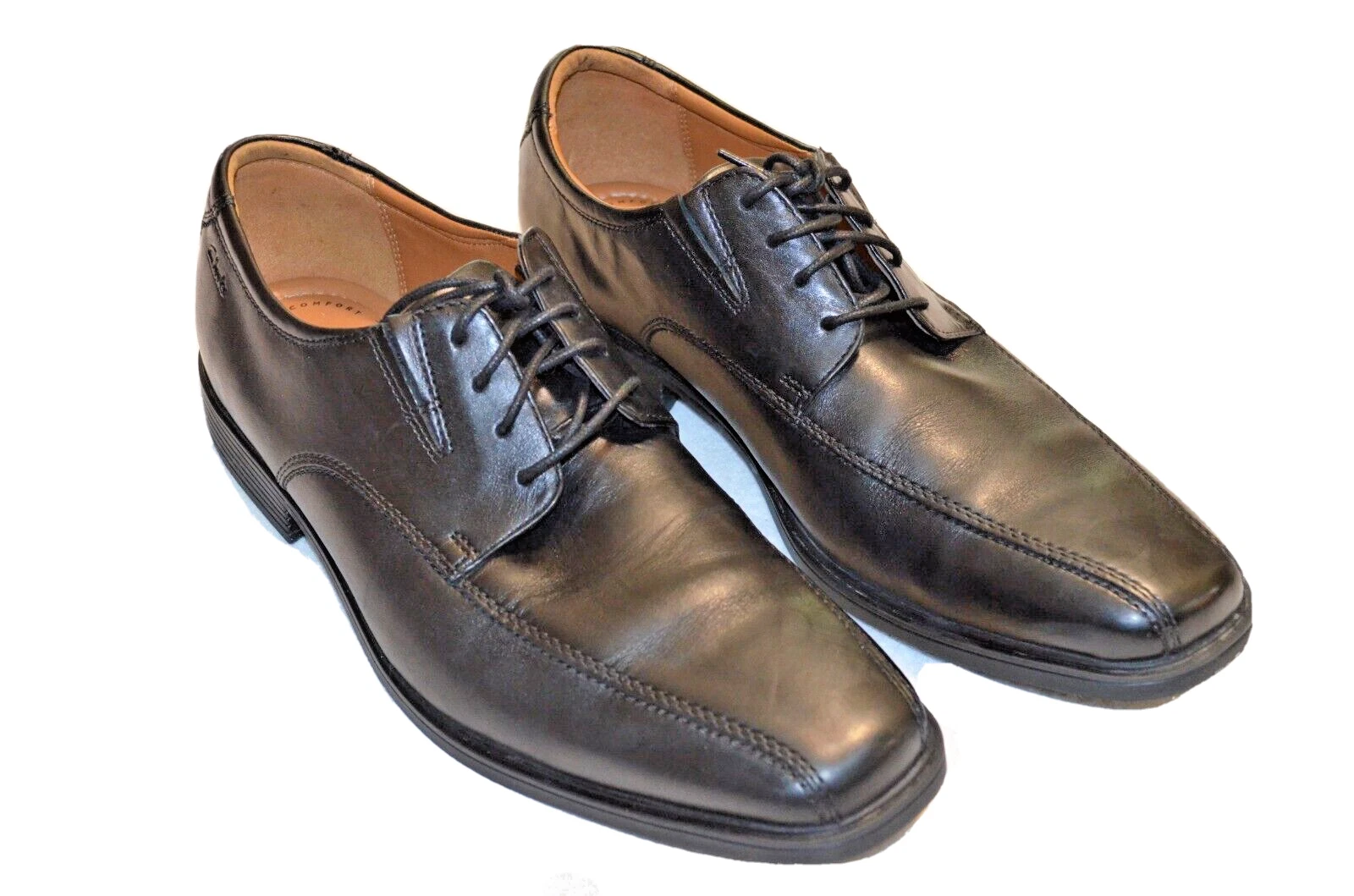 CLARKS Ultimate Comfort Collection Mens Black Leather Shoes SZ 10 EU 43 MUST SEE