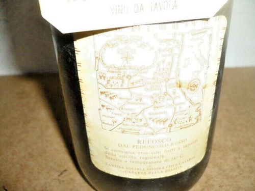 VINI ROSSI REFOSCO del PEDUNCOLO ROSSO CASARSA annata 1974 BUONO STATO AFFARE! - Foto 5 di 5