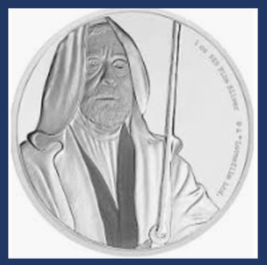 2017 Niue New Zealand Disney Star Wars Classic Obi Wan Kenobi 1oz Silver COA