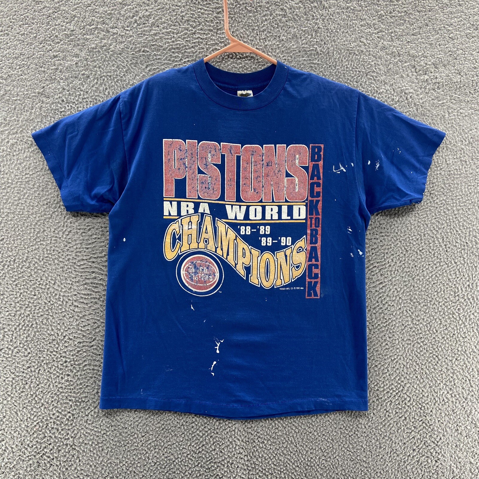VINTAGE Detroit Pistons Shirt Men Large Blue Bad Boys Single Stitch Champs 80s eBay
