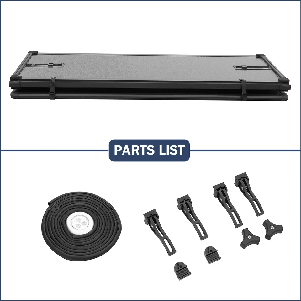 Cubierta rígida triple plegable de 6,8 ft para Chevy Silverado GMC Sierra 1500 2020-2022 Foto 2 de 4