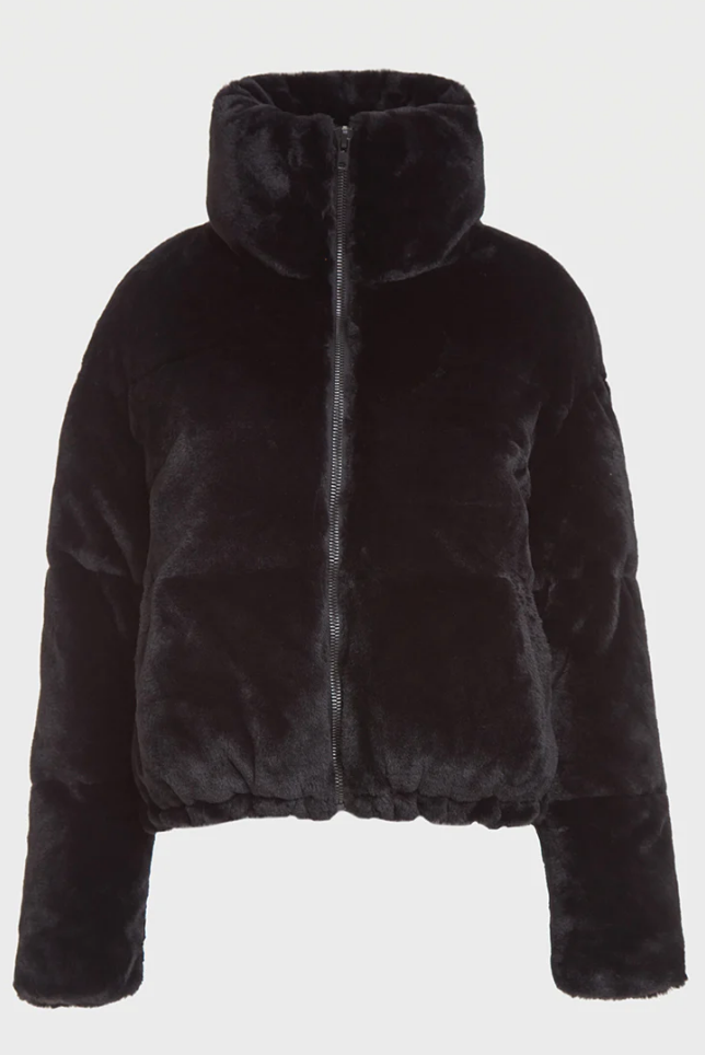 Apparis Billie Noir (Black Velvet Faux Fur Jacket) Coat