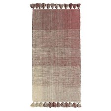 Handwebteppich Teppich Kurzflorteppich Baumwollmischgewebe Altrosa 70 x 140 cm