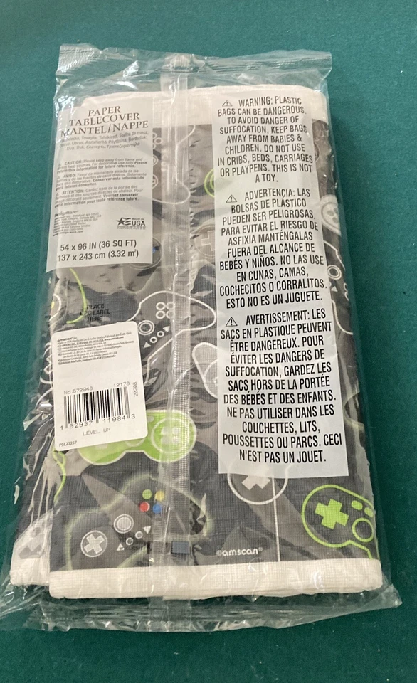 Video Game Paper Table Covering Tablecloth Size Approx 5x8ft 36 Sq Ft Brand New! - Image 2 of 4