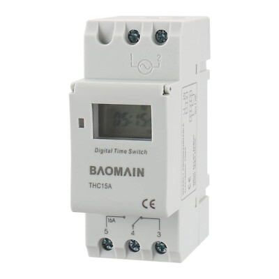 Baomain THC15A AC 110V Digital LCD Power Programmable Timer Time Switch Relay...
