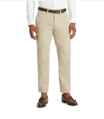 RalphLauren 100%Authentic mens  Classic fit Flat-Front  chino  color Being 33x30