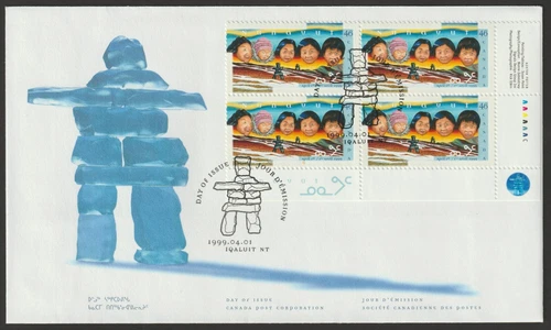 Canada #1784, Creation of Nunavut Territory, LR PB, First Day Cover, FDC 1999