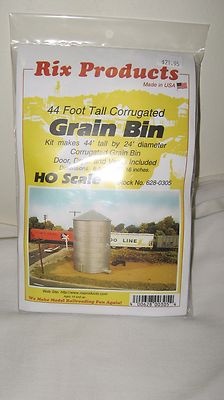 Rix Products HO Scale 44' Tall Corrugated Grain Bin Kit Item #628-0305 New