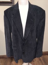 DAVID TAYLOR Mens Black Corduroy Sport Coat Jacket Blazer 44R EUC 124 