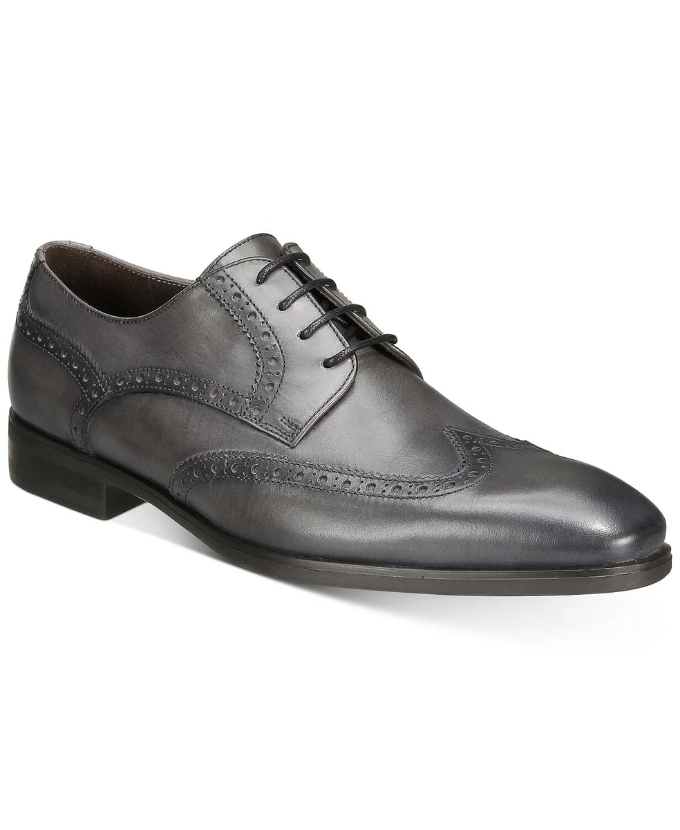 Bruno Magli Men s Bowman Wingtip Oxfords Dress Shoes italy Grey Calf 9M