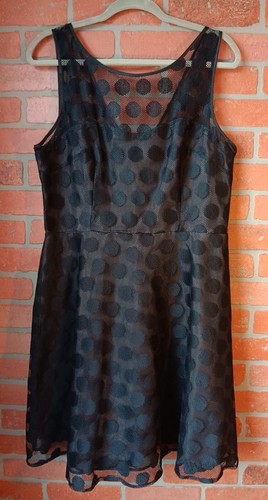 Betsey Johnson Black Polka Dot Fit & Flare Dress Size 14 Party Cocktail NWOT - Picture 3 of 12