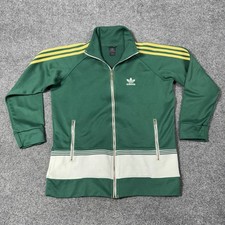 Adidas Originals Track Jacket Mens Small Green Full Zip 3-Stripes Trefoil