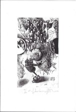 MARINA ZHVIRBLIA: Exlibris für F.V, "Vanitas"