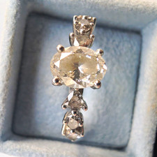 1.00ct Oval Diamond Engagement Ring G VVS1 Platinum GIA Certificate Size P