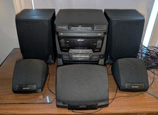 Vintage Sharp CD-C3300 Stereo Five Speaker System CD Player Cassette Radio