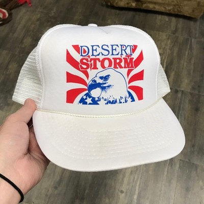 Vintage Desert Storm SnapBack Mesh Back Hat Mohr 90s One Size Eagle
