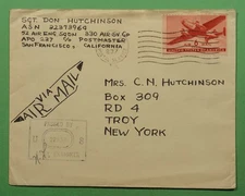 DR WHO 1945 APO 237 SAIPAN MARSHALL IS AIRMAIL TO USA WWII CENSORED w10529