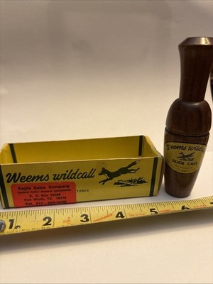 Weems Wild Call Duck Call 4 7/8'' Vintage, Fort Worth TX, Wooden