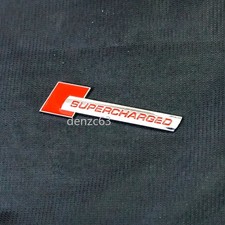 1x Small Red Letters Chrome SUPERCHARGED Metal Sticker Decal Emblem Badge Motors