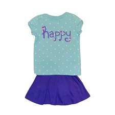 Size 4 /4T Girl's Children's Place Purple Skort Polka-dot "HAPPY" Tshirt Outfit