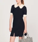 Sandro Women's Black Knit Collared Short Dress Size 38 FR 10 UK 6 US SFPRO02511