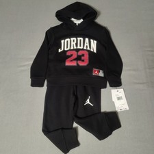 Nike Jordan - Boys Size 4 - 2 Piece Set - Black/Red/White - Hoodie/Sweatpants