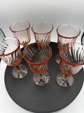 Vintage Rosaline Pink Swirl Wine Glass France...