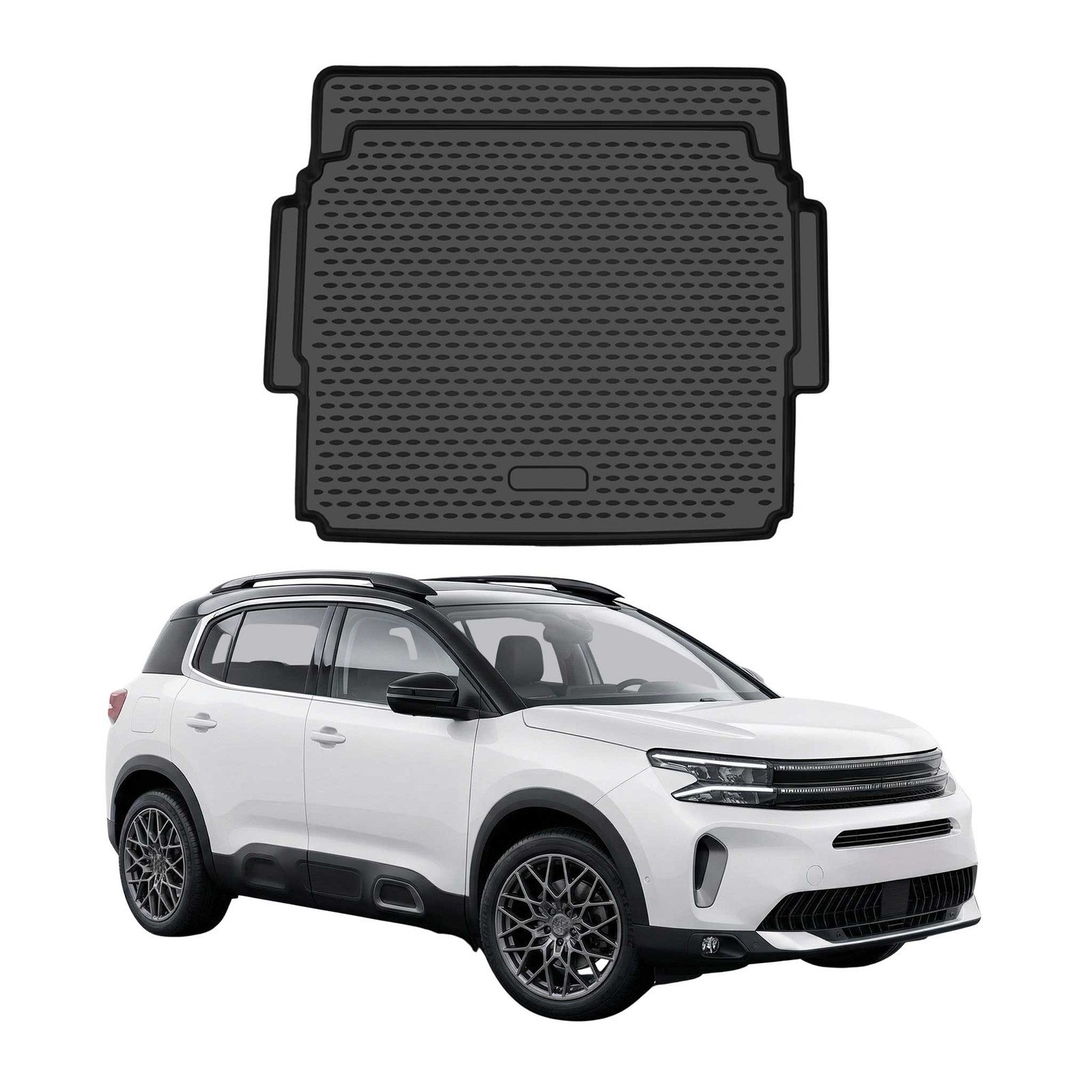 Tapis de coffre premium OMAC en TPE noir de haute résistance pour Citroen C5 Aircross
