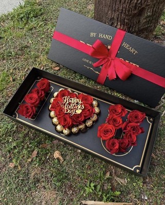 Handmade Valentines Gift Box  Romantic Pink Roses Gentle Lovely  Beautiful Gift 