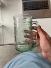 Vintage Coca Cola Coke Green Glass Stein Mug