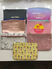 IPSY Cosmetic Makeup Glam Pouches Cases Travel Bags Zipper Closure Lot of 7