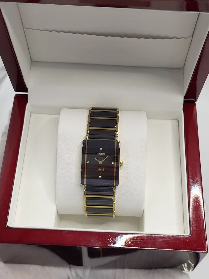 $2995 [NUEVO] Reloj unisex Rado Diastar Jubilee cerámica diamante 28x24 mm esfera negra Foto 4 de 4