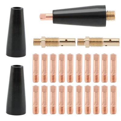 24PCS MIG Welding Contact Tips Kit KP1939-1 Flux Core Gasless Nozzle 0.035''