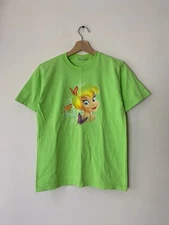Vintage 90’s Disney Butterfly Tink Tinker Bell Graphic Green Tee Shirt - S