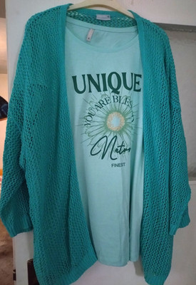 Set - Damen Shirt mit Strickjacke Gr XL
