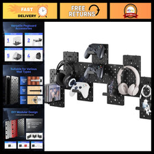 Wall Mount Controller Headphone Holder, 7pcs Set, Black Gaming Accessories