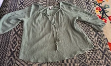 Cute Loose Green Blouse Size Xl