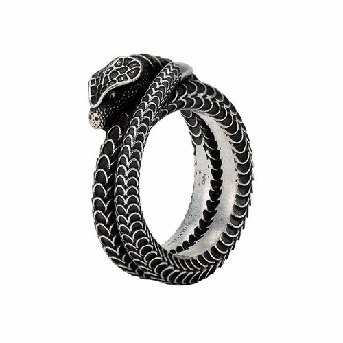 Gucci Silver Garden Snake Coil Ring - 15 IT / 7 ¼ US - MSRP: $425 - New
