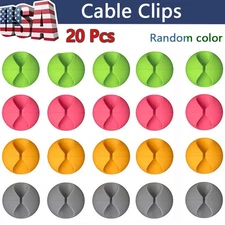 20pcs Cable Clips, Wire Organizer for Desk Home Office Cord Management.