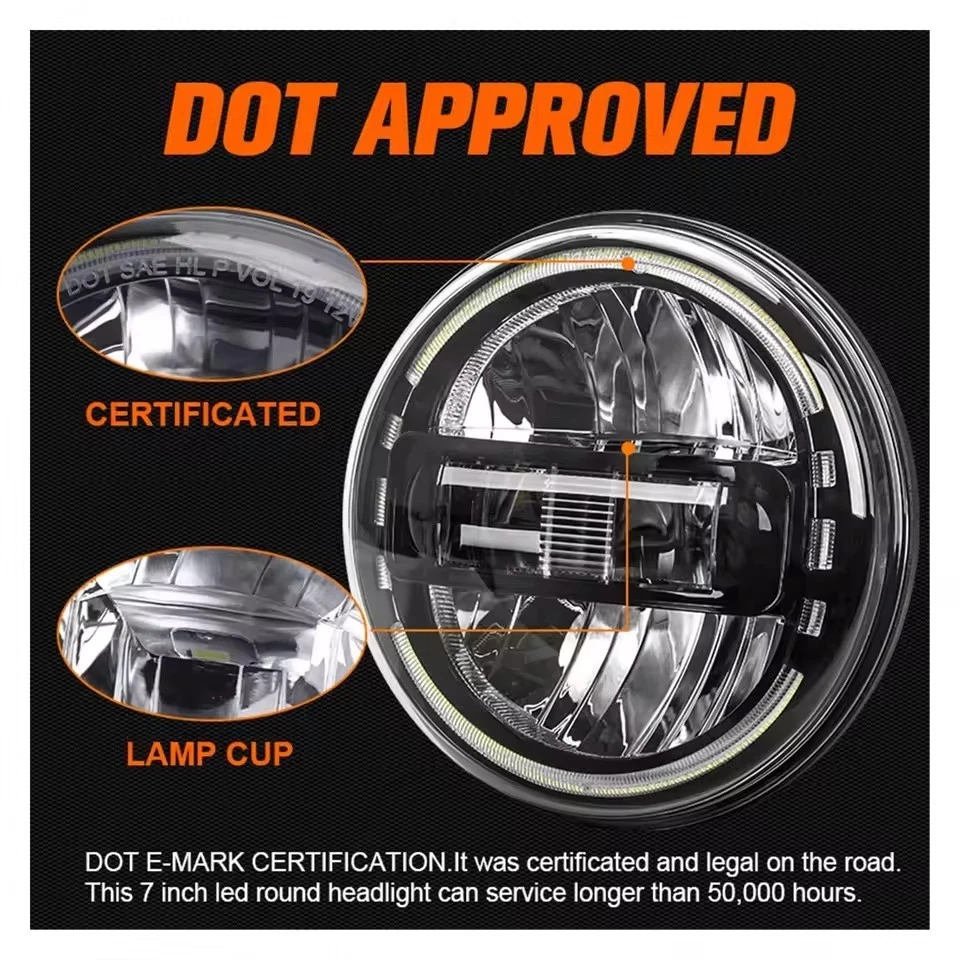 Schwarz E24 LED Scheinwerfer Plug&Play für VW Golf I II MK2 Jeep Wrangler JK - Bild 4 von 4