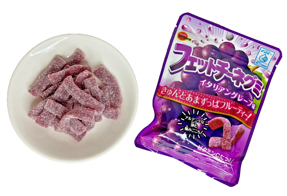 Japan Gummies Bourbon Fettuccine Gummy Italian Grape Flavor 50g