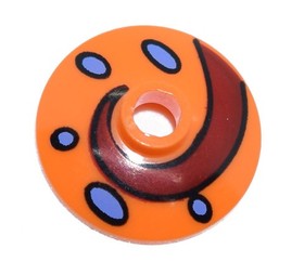 LEGO 2x2 Dish Spongebob Squarepants Gary the Snail Shell Print 3827 orange radar