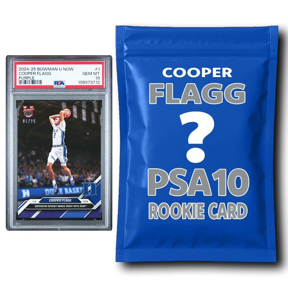 HOFSM.COM HALL OF FAME SPORTS MEMORABILIA Cooper Flagg PSA 10 Graded Rookie Basketball Card Mystery Pack