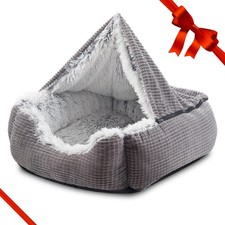 Dog Beds for Medium Large Small Dogs, Rectangle Cave Hooded Blanket Puppy Bed...