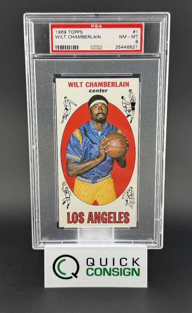 WILT CHAMBERLAIN 1969-70 TOPPS BASKETBALL LOS ANGELES #1 PSA 8 Q6995