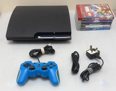 SONY PS3 SLIM 120GB KONSOLE, KABELGEBUNDENER CONTROLLER, 5 SPIELE BLK FUNKTIONIERT EINWANDFREI